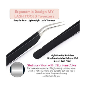 Black fiber tip Isolation Lash Tweezers for Eyelash Extensions - Cross Edge Corporation