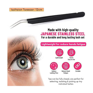 Black fiber tip Isolation Lash Tweezers for Eyelash Extensions - Cross Edge Corporation