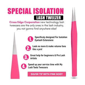 Precision Lashing Individual Isolation Tweezers for Eyelash Extensions - Cross Edge Corporation