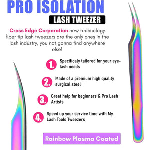 Rainbow Pointed Straight Isolation Tweezers for Individual Isolation - Cross Edge Corporation