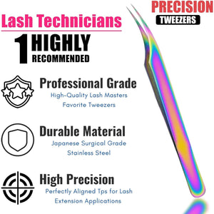 Rainbow Pointed Straight Isolation Tweezers for Individual Isolation - Cross Edge Corporation