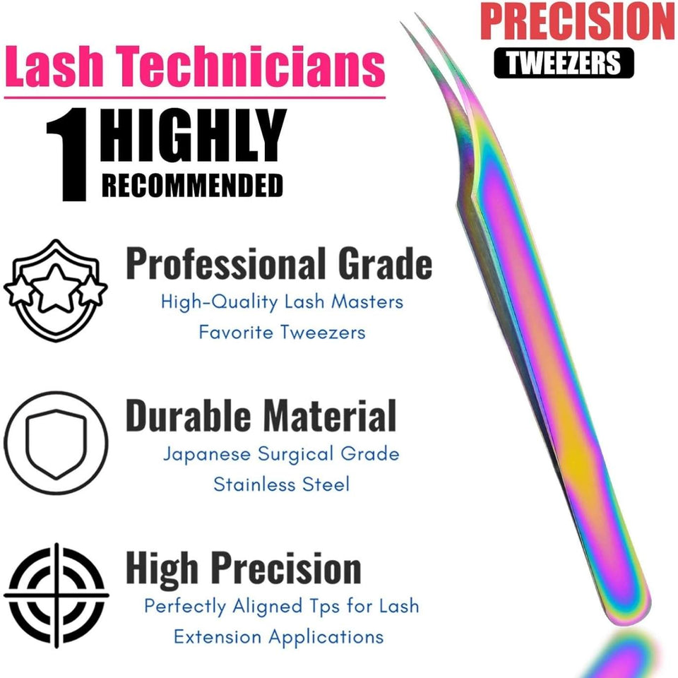 Rainbow Pointed Straight Isolation Tweezers for Individual Isolation - Cross Edge Corporation