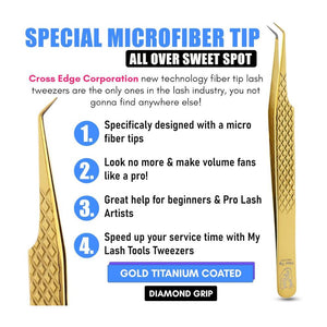 Eyelash Extension Precision Fiber Tip Lash Tweezers - Cross Edge Corporation