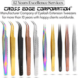 Rainbow Eyelash Extensions Tweezers SET OF 2 Micro grips - Cross Edge Corporation