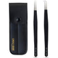 Black Fiber Tip Eyelash straight and curve tips Tweezers set 