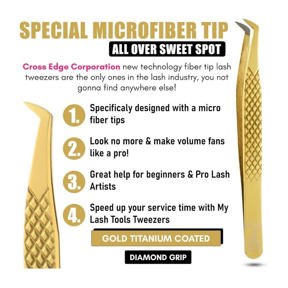 Eyelash Extensions Precision Fiber Tip Tweezers - Cross Edge Corporation