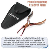 Rose Gold Hair Extension Micro Beads & Tape in Remover Plier with Soft Rubber Grip - Cross Edge Corporation