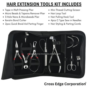 Hair extension tools including | Tape in Extension Plier |Loop & Crochet Hook