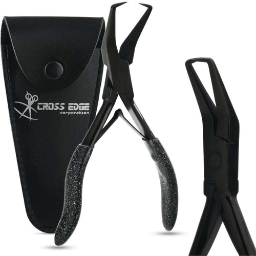 Black Hair Extension Micro Beads & Tape in Remover Plier with Soft Rubber Grip - Cross Edge Corporation
