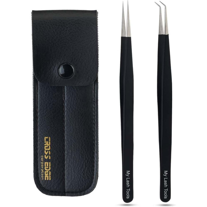 Black Fiber tip Lash Tweezers for Volume Isolation set - Cross Edge Corporation