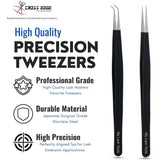 Black Fiber tip Lash Tweezers for Volume Isolation set - Cross Edge Corporation