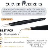 Black Fiber tip Lash Tweezers for Volume Isolation set - Cross Edge Corporation