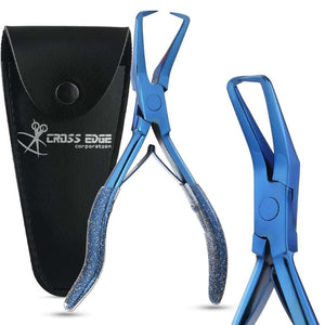 Blue Hair Extension Micro Beads & Tape in Remover Plier with Soft Rubber Grip - Cross Edge Corporation