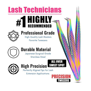 3Pcs Lash Tweezers Set for Eyelash Extension - Cross Edge Corporation
