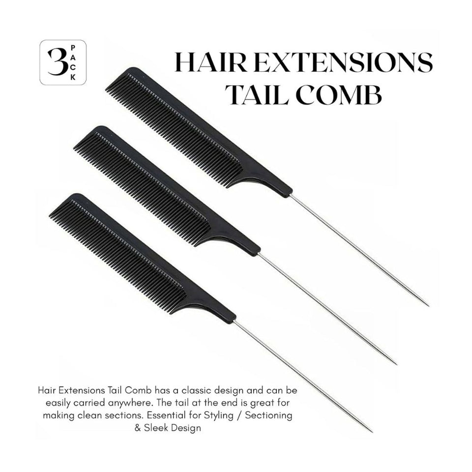 Rat Tail Comb Hair Parting Combs for Women Pack of 6 - Cross Edge Corporation