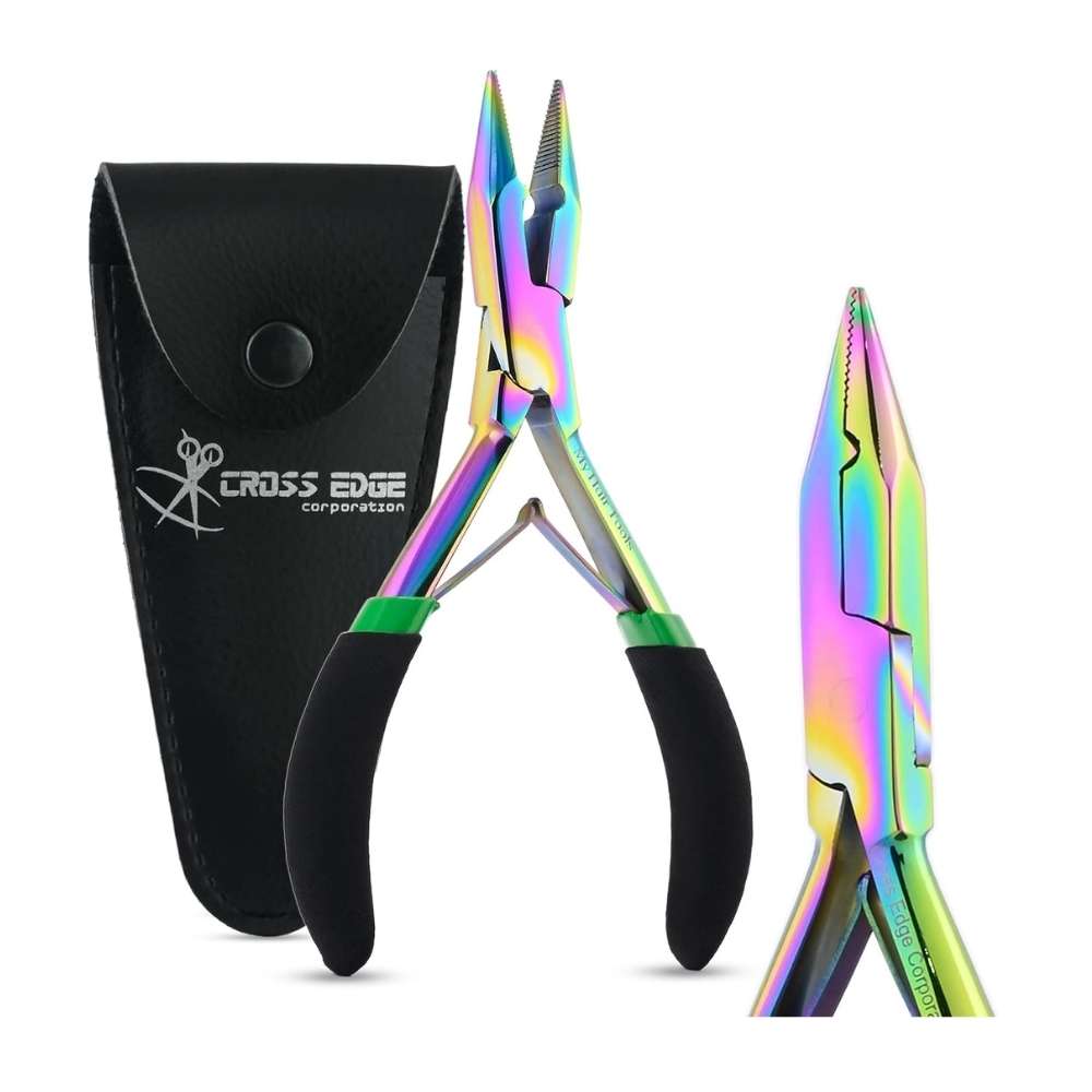 Rainbow Microlink's hair extension pliers Rubber grip - Cross Edge Corporation