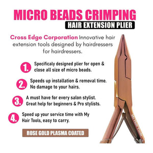 Brown Microlink's hair extension pliers Rubber grip - Cross Edge Corporation