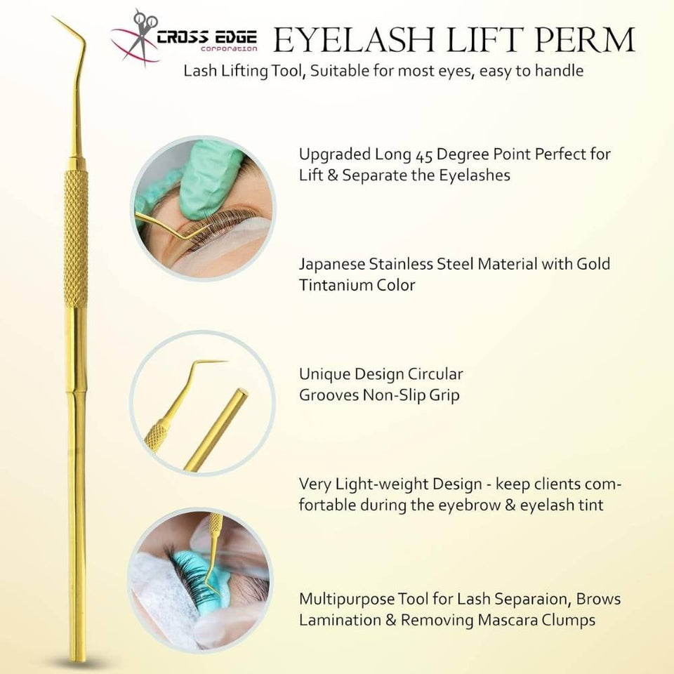 Gold Perming Tinting Curling Lash lift Dimond grip with Eye Separation Comb - Cross Edge Corporation