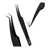 Fiber Tip Lash Tweezers for Eyelash Extensions Angle Curved - Cross Edge Corporation