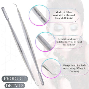 Professional Silver Lash Lift Perm Tool with Separating Comb - Cross Edge Corporation