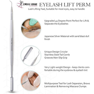Professional Silver Lash Lift Perm Tool with Separating Comb - Cross Edge Corporation