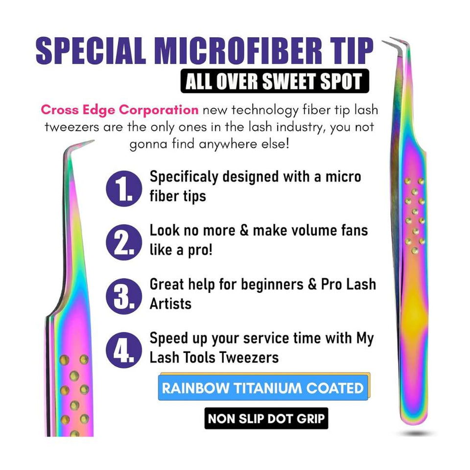 Curved Fiber tip eyelash tweezer for lash - Cross Edge Corporation