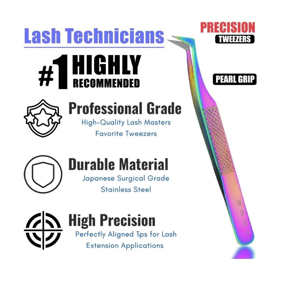 Professional SET OF 4 Fiber Tip Lash Tweezers for Eyelash Extensions - Cross Edge Corporation