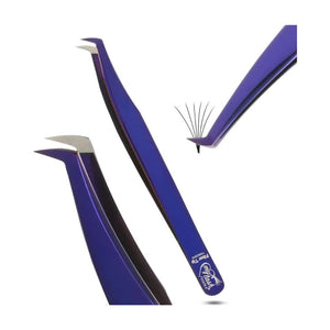 Purple Solo Fiber Tip Lash Tweezers for Eyelash Extensions - Cross Edge Corporation
