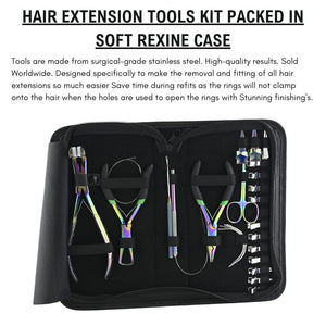 Hair extension tools including | Tape in Extension Plier | 12pcs Hair Styling clips