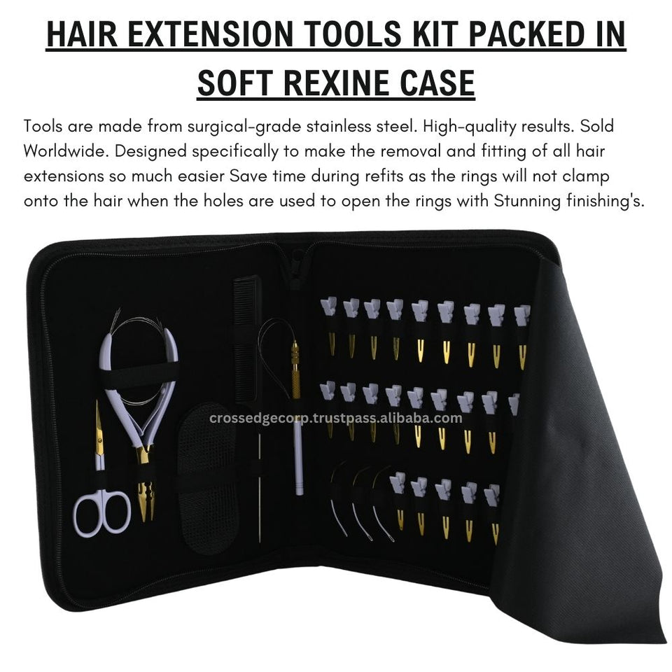 Hair extension tools including | 3 Hole Micro Beads & Nano Rings Plier | 24pcs Hair Styling clips