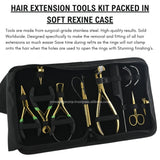 Hair extension tools including | Tape in Plier | Precision Hair Parting Tool in gold color