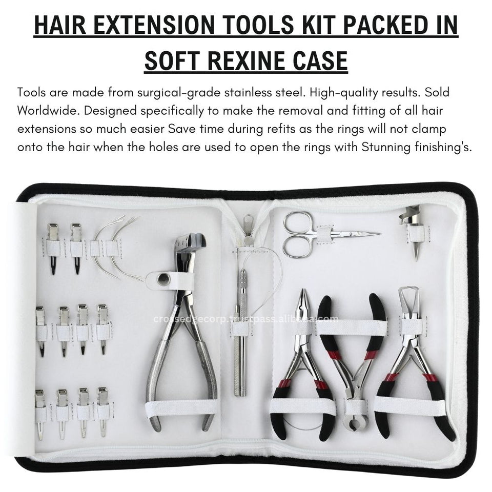 Hair extension tools including | Tape In Extension Plier | The Keratin Bond Cutter