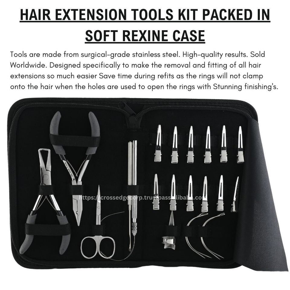 Hair extension tools including |Micro Beads Remover Pliers |Hair Extension Loop & Crochet Hook Tools