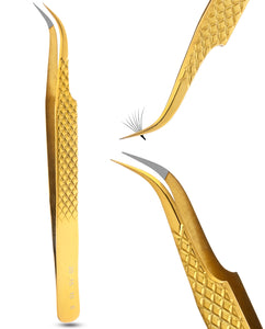 Curved Fiber Tip Lash Tweezers