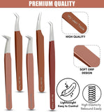 Tweezers Professional Lashing Tweezers, 5Pcs Stainless Steel