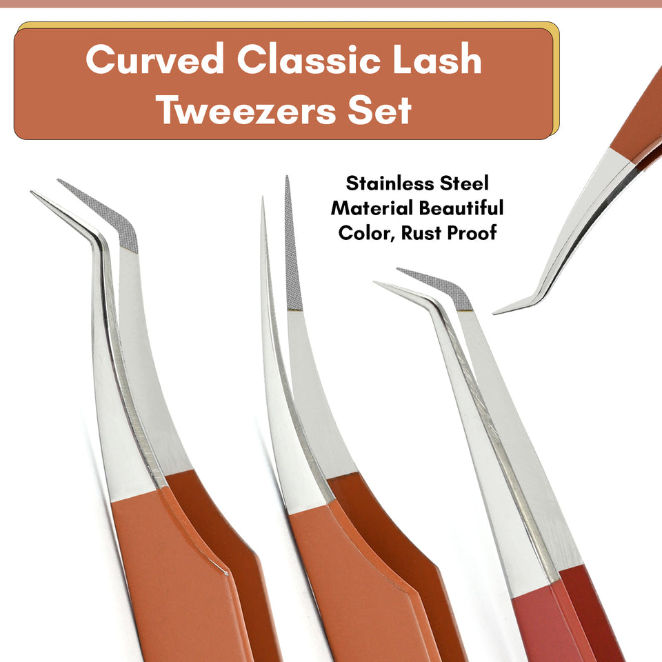 Tweezers Professional Lashing Tweezers, 5Pcs Stainless Steel