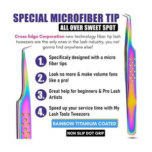 Dot Grip Isolation Fiber Tip Lash Tweezers for Eyelash Extensions - Cross Edge Corporation