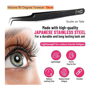 Fiber Tip Isolation Lash Tweezers in Black for Eyelash Extensions - Cross Edge Corporation