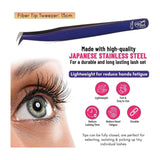 Purple Solo Fiber Tip Lash Tweezers for Eyelash Extensions - Cross Edge Corporation
