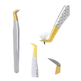 Silver golden Solo Fiber Tip Eyelash Extension Tweezers for lashes - Cross Edge Corporation