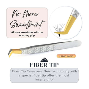 Silver golden Solo Fiber Tip Eyelash Extension Tweezers for lashes - Cross Edge Corporation