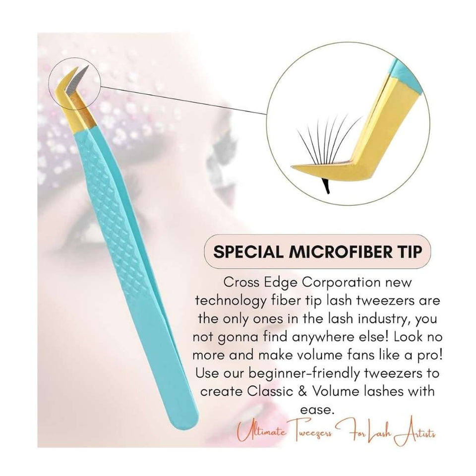 Solo Fiber Tip Eyelash Extension Tweezers for lashes - Cross Edge Corporation