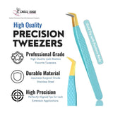 Solo Fiber Tip Eyelash Extension Tweezers for lashes - Cross Edge Corporation