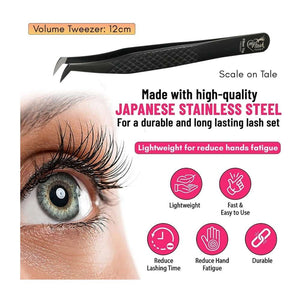 Black Volume Boot Eyelash Tweezers for lashes - Cross Edge Corporation