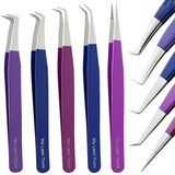 5Pcs Stainless Steel Boot Volume Eye Lash Tweezer for Lash Experts