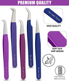 5Pcs Stainless Steel Boot Volume Eye Lash Tweezer