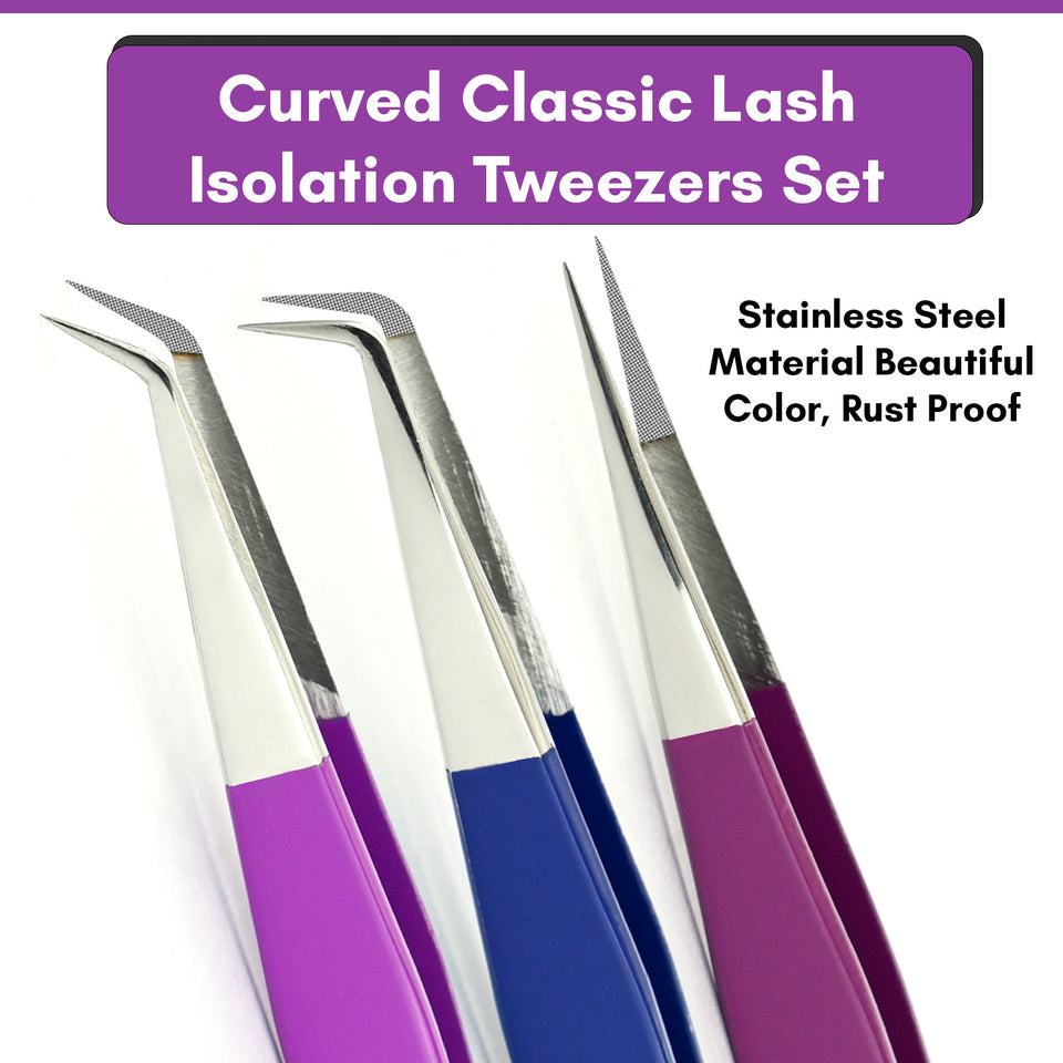 5Pcs Stainless Steel Boot Volume Eye Lash Tweezer for Lash Experts