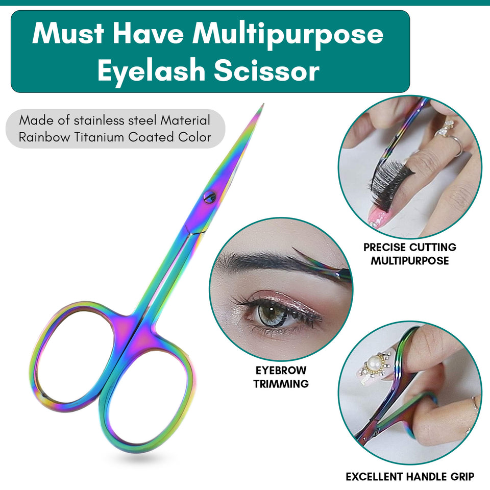 Eyelash Extension Tweezers set | Precision Multipurpose Lash Scissor | Fiber Tip Lash Tweezers