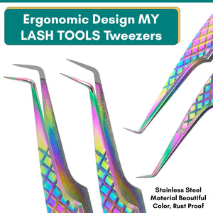 Eyelash Extension Tweezers set | Precision Multipurpose Lash Scissor | Fiber Tip Lash Tweezers