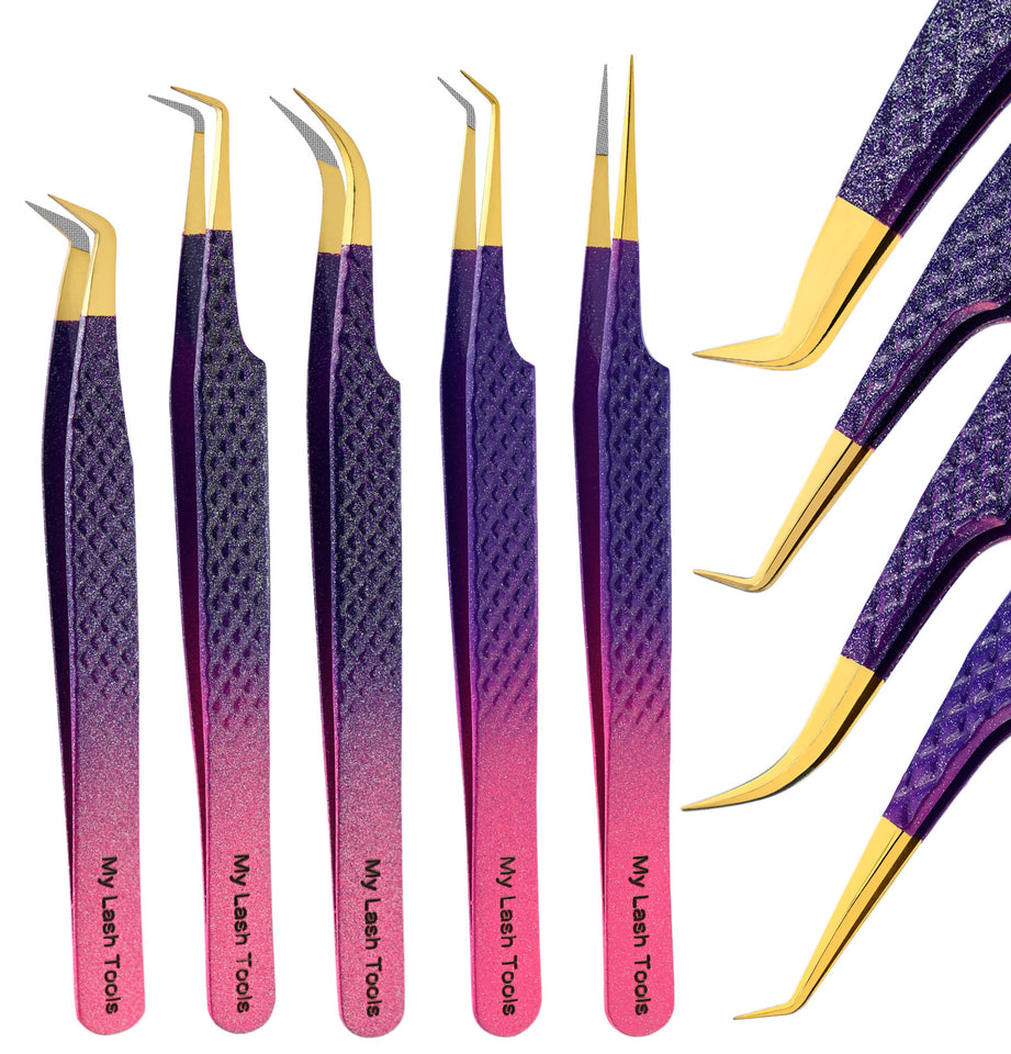 Tweezers Professional Lashing Tweezers, 5Pcs Stainless Steel Boot Volume